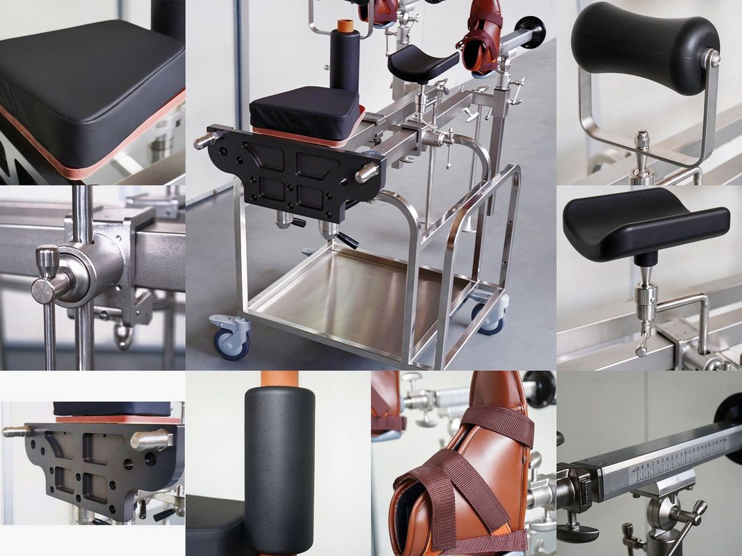 Stainless Steel High Traction Force Double Pole Structure Lower Limb Support Frame With Operation Table